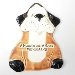 VINTAGE 1994 SMOKY  MOUNTAIN  POTTERY  WALL PLAQUE  , PET DOG LOVERS, HOME DECOR